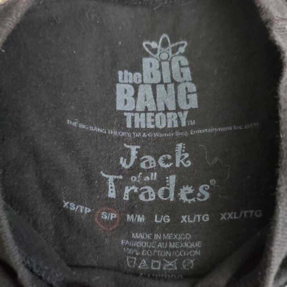 Big Bang Theory Sheldon Black Graphic Tee S - Picture 3 of 6